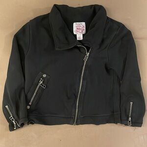 Little girls black motorcycle style jacket.